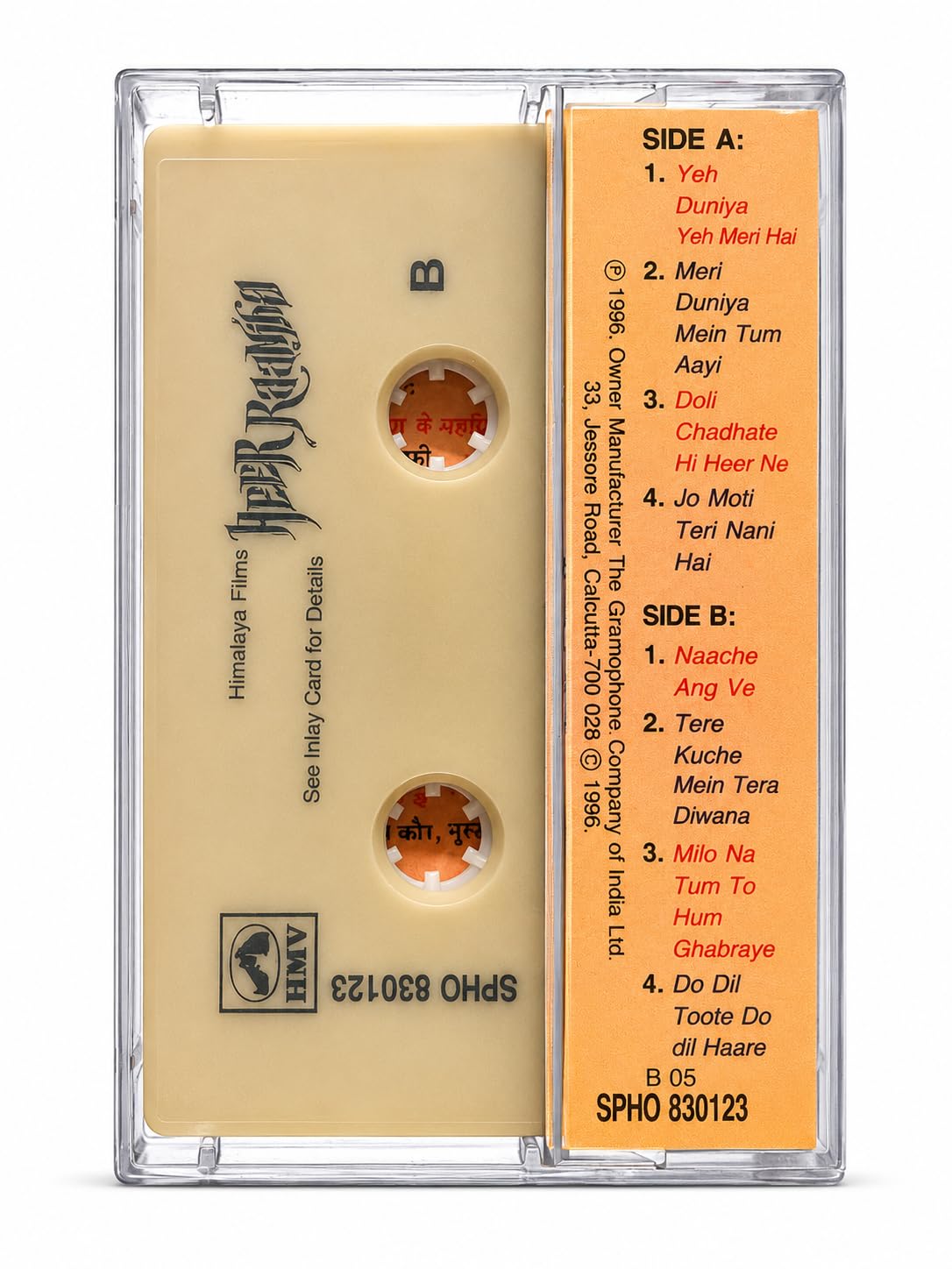 Heer Raanjha Hindi Bollywood Audio Cassette