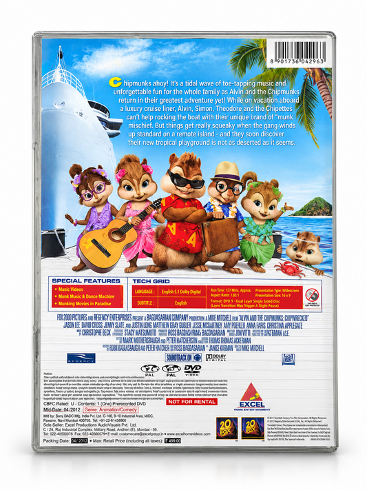 Alvin and the Chipmunks Chipwrecked DVD back cover