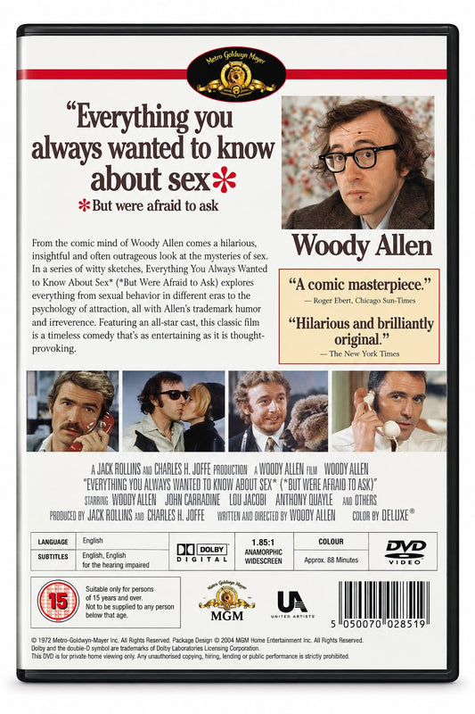 Everything You Always Wanted to Know About Sex (But Were Afraid to Ask) – Movie DVD back cover