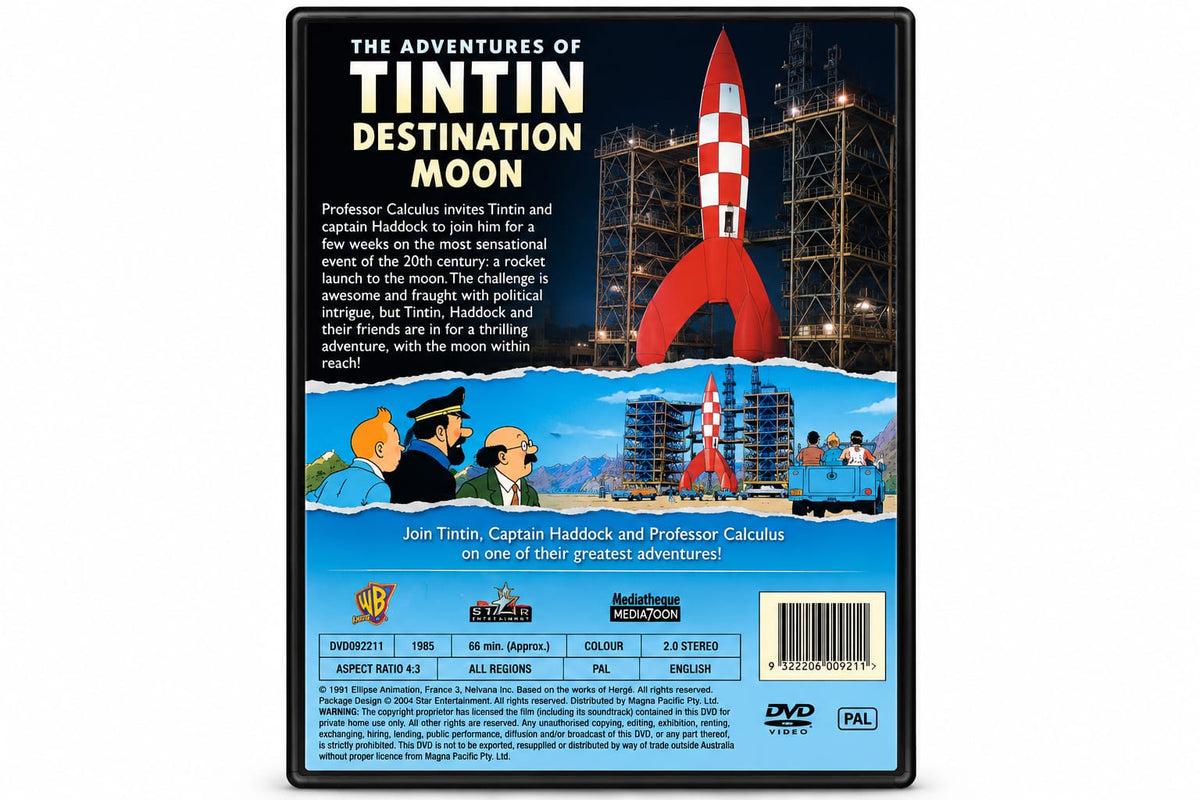 The Adventures of Tintin: Destination Moon – DVD back cover