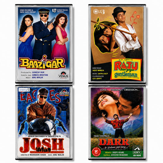 4 Blockbuster Shah Rukh Khan Movie Audio Cassette Collection Set