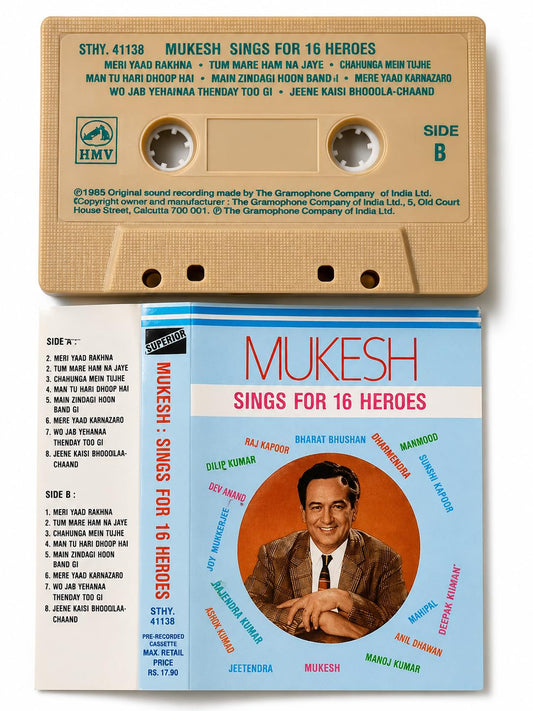 Mukesh – Sings for 16 Heroes Original Hindi Audio Cassette