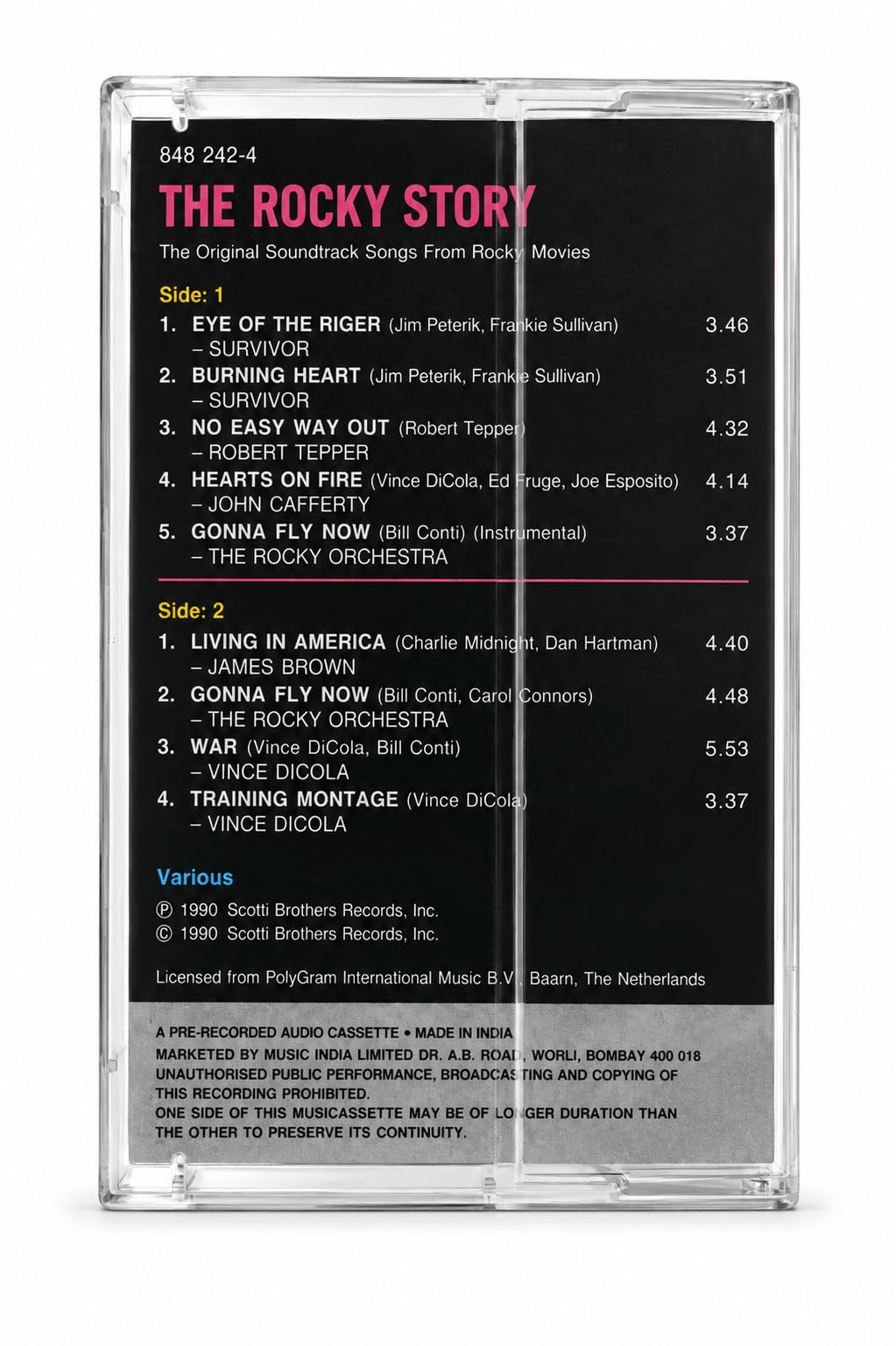 The Rocky Story – Songs From Rocky Movies Audio Cassette