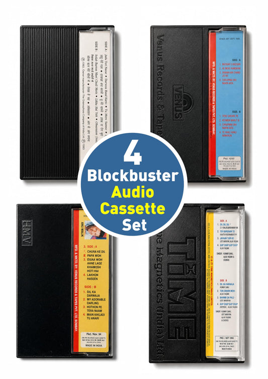 Vintage Bollywood Audio Cassette Collection Pack of 4