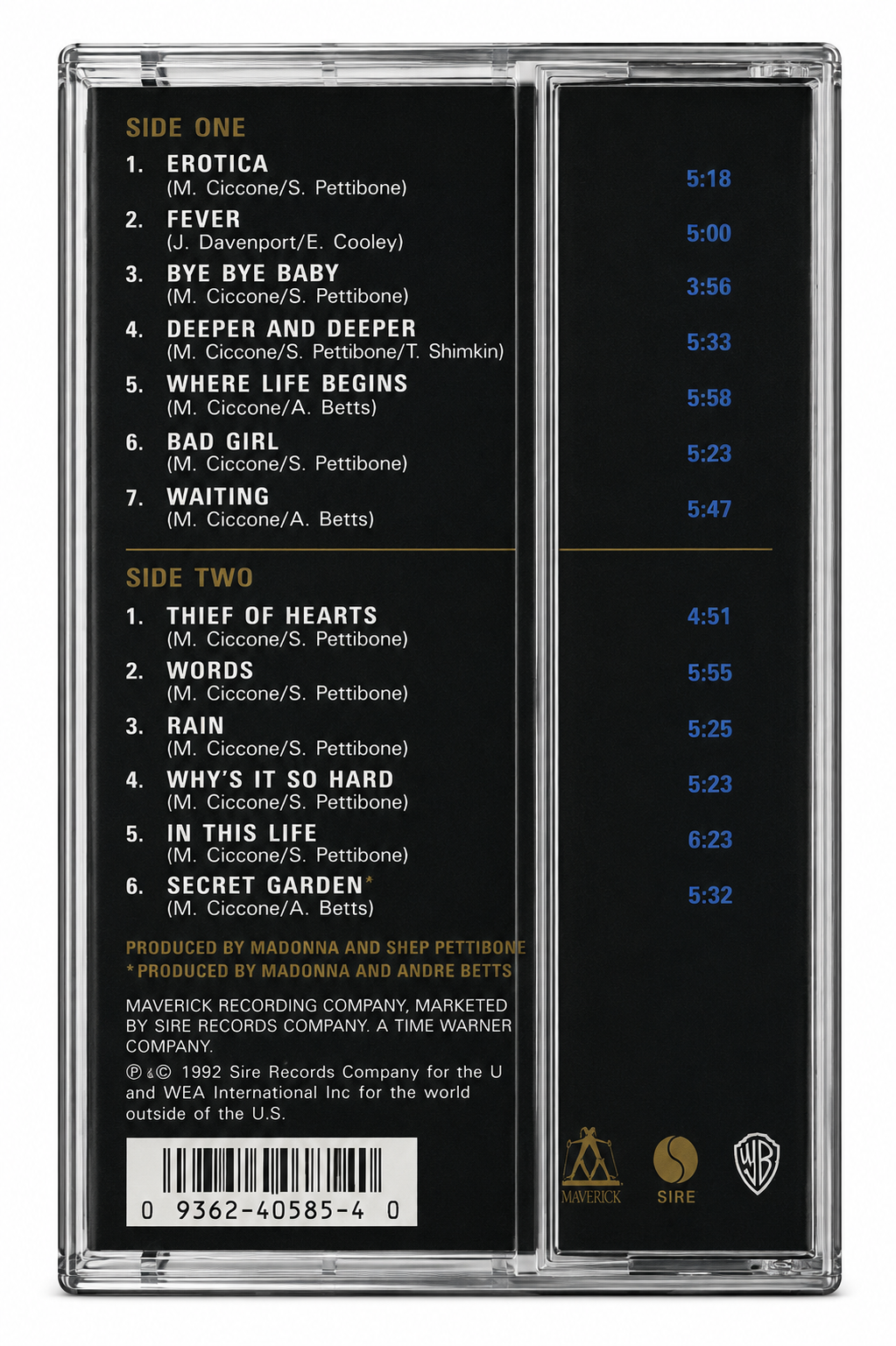 Madonna – Erotica Cassette