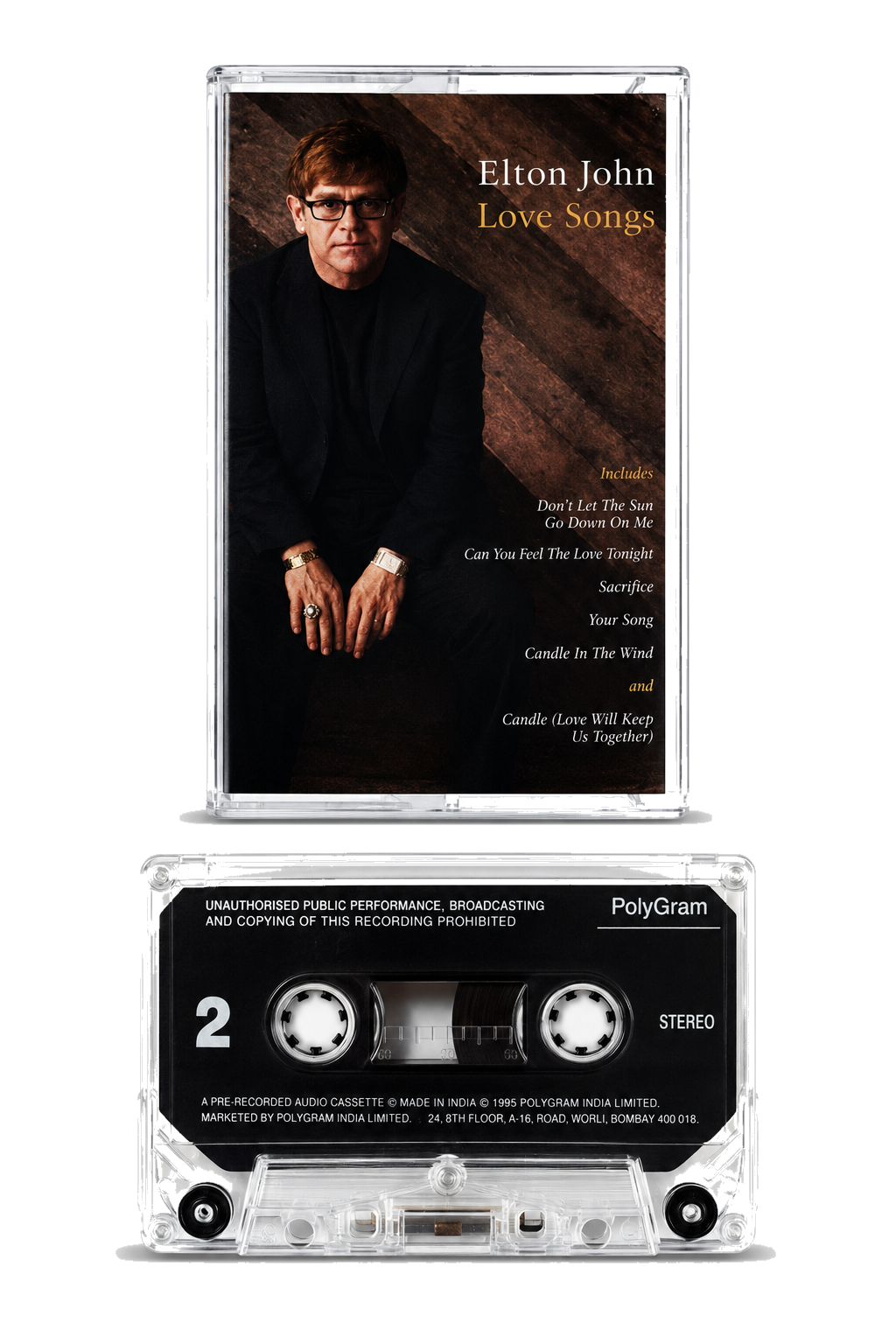 Elton John Love Songs audio cassette transparent PNG