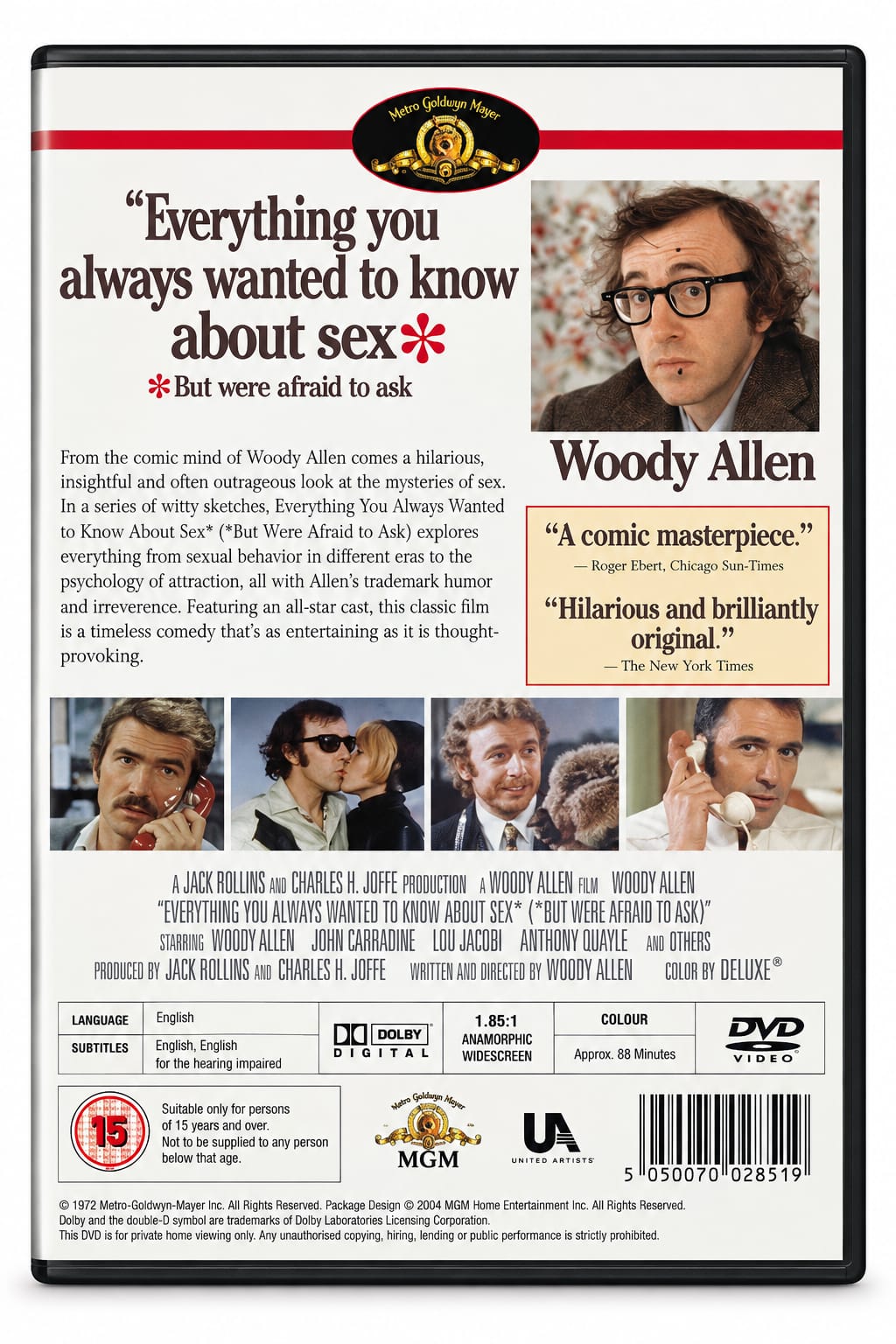 Everything You Always Wanted to Know About Sex (But Were Afraid to Ask) – Movie DVD back cover