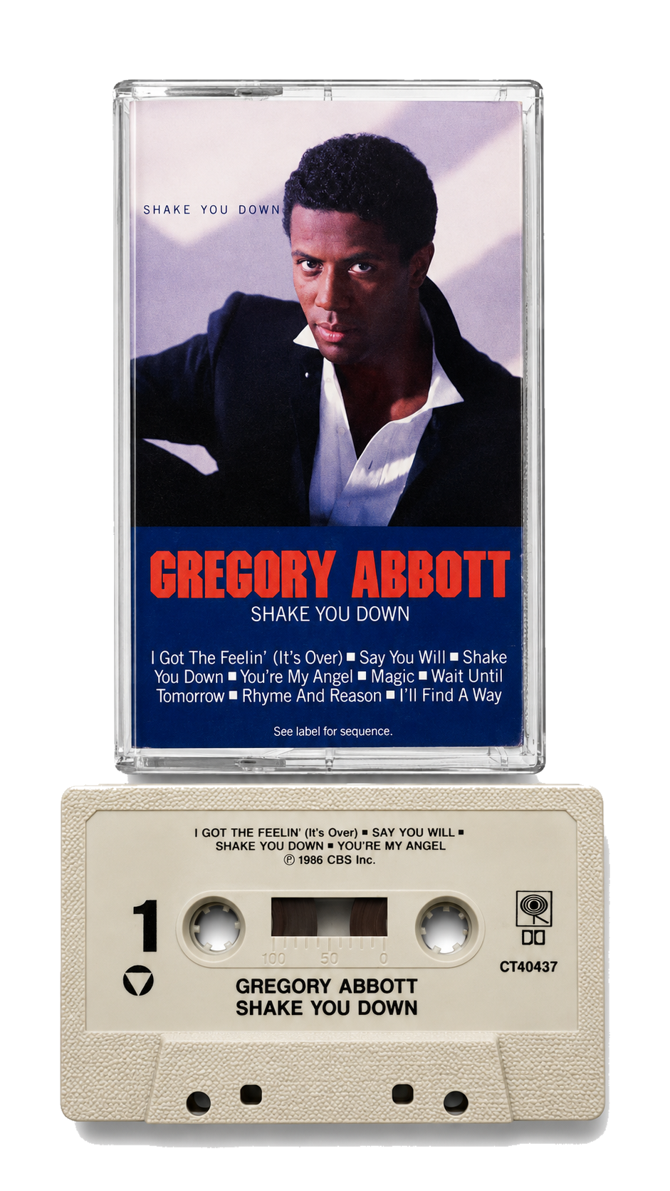 Gregory Abbott Shake You Down audio cassette transparent PNG