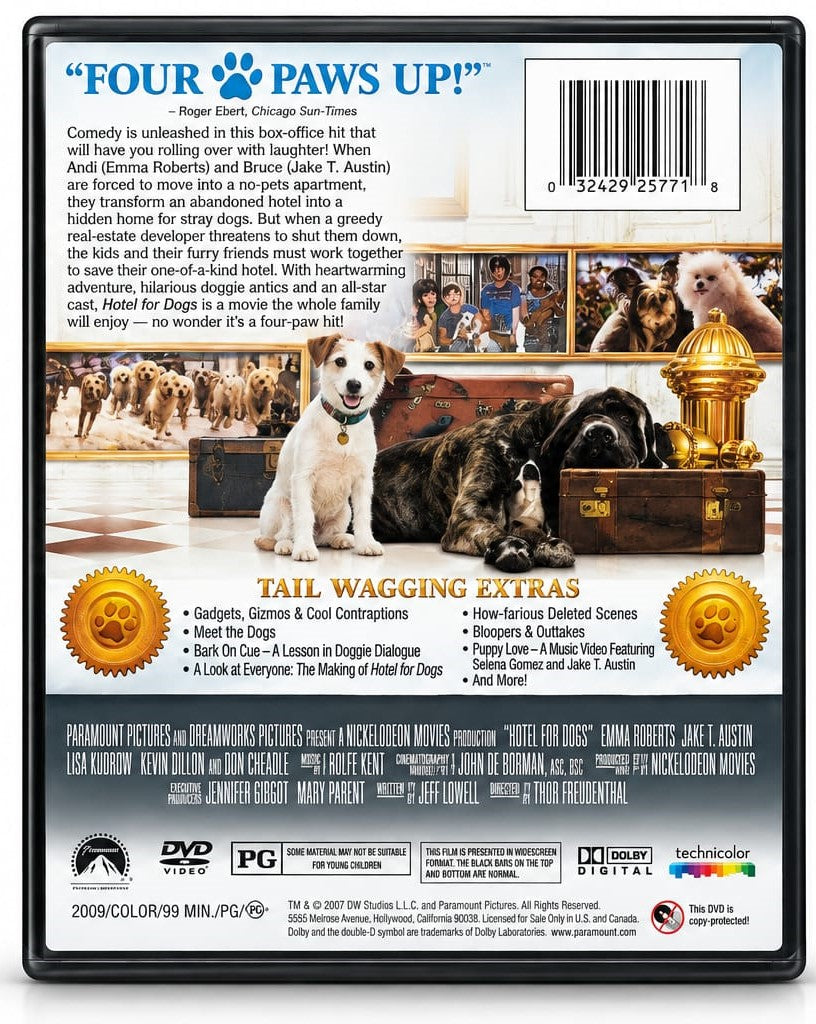Hotel for Dogs – Movie DVD back cover