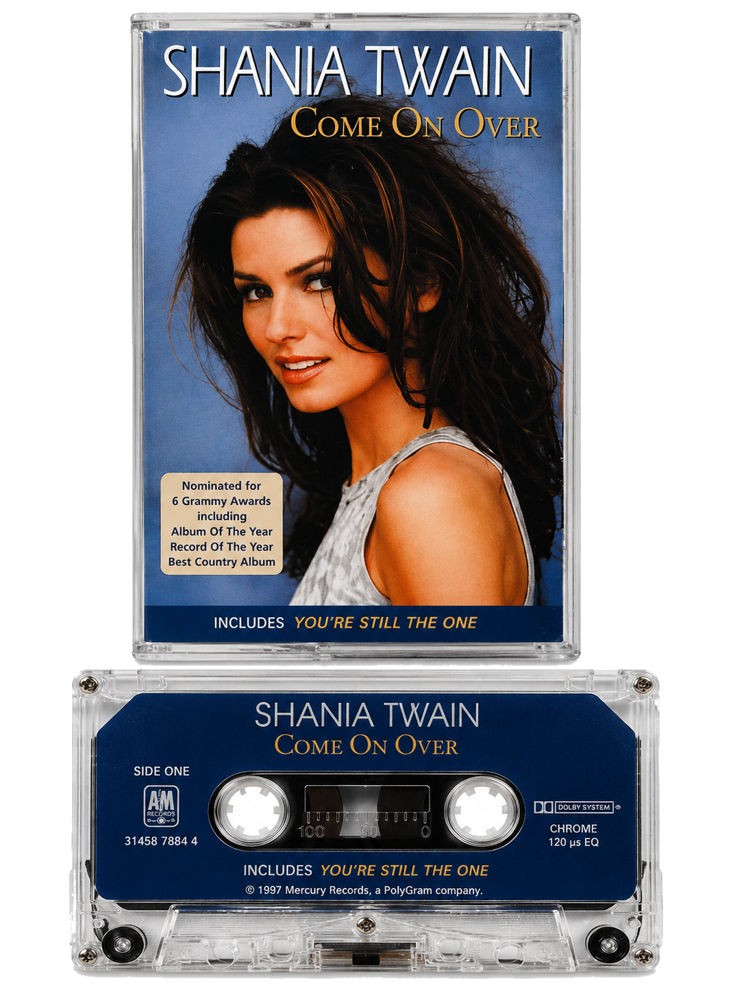 Shania Twain Come On Over audio cassette transparent PNG
