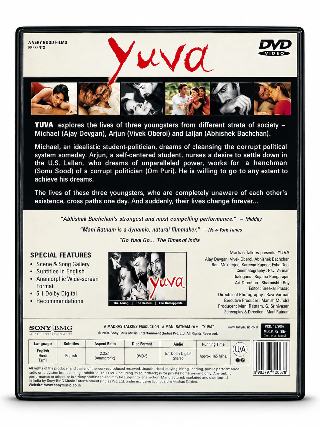 Yuva – Hindi Movie DVD - product photo 2